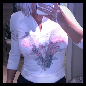 Beautiful floral print logo Versace top